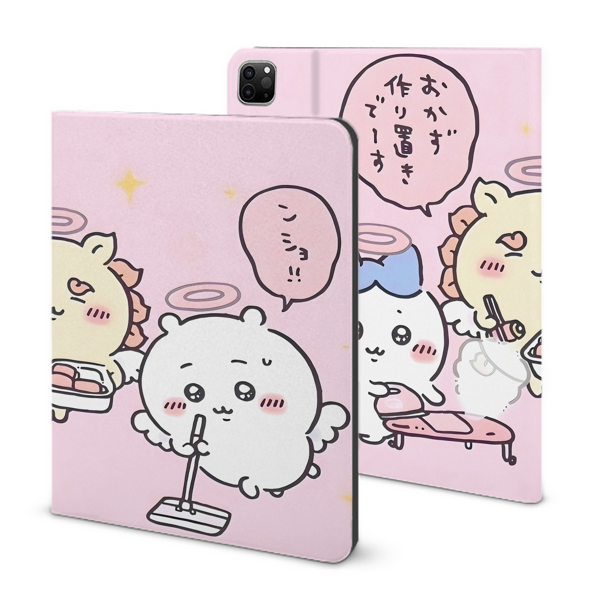 （画像用） ちいかわ Chii-kawa IPad ケース ブック型 PUレザー TPU 耐衝撃 軽量 薄型 ペン収納なし 全面保護 IPad 各モデル対応
